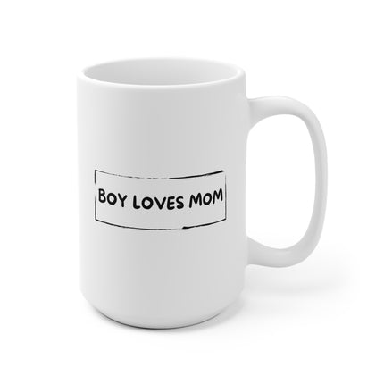 Boy loves Mom Ceramic Mug, Gift for Mother, Birthday Mug, Coffee Lover's Cup, Family Keepsake