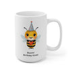 Birthday Bee Ceramic Mug - Cute Animal Mug, Gift for Friends, Party Supplies, Unique Birthday Present, Fun Coffee Cup
