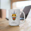 Birthday Bee Ceramic Mug - Cute Animal Mug, Gift for Friends, Party Supplies, Unique Birthday Present, Fun Coffee Cup