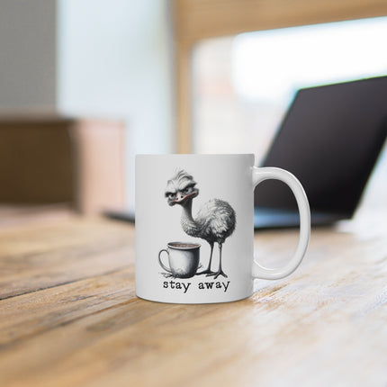Ostrich Ceramic Mug - Funny Animal Coffee Cup for Zen Time, Tea Lover Gift, Cute Animal Drinkware, Happy Gift for Animal Lovers, Unique