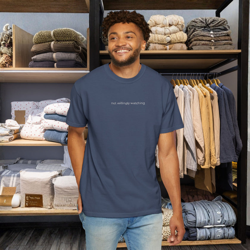 Gameday Supporting Grand/Parents 'not willingly watching' High Quality Relax Fit Embroidered T Shirt