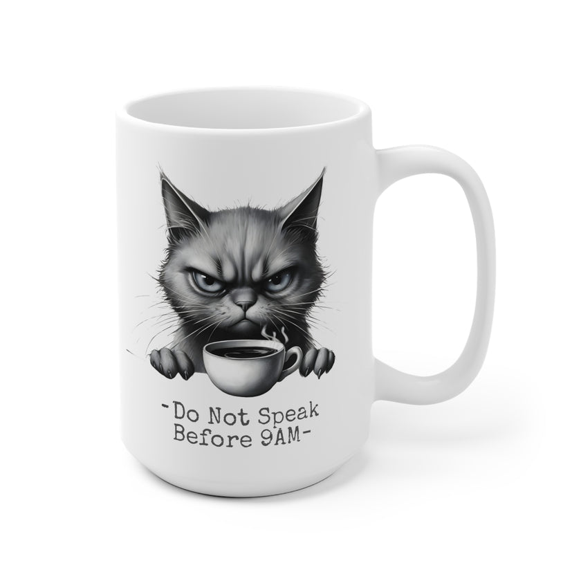 Grumpy Cat Ceramic Mug - Funny Animal Coffee Cup for Zen Time, Tea Lover Gift, Cute Animal Drinkware, Happy Gift for Animal Lovers, Unique