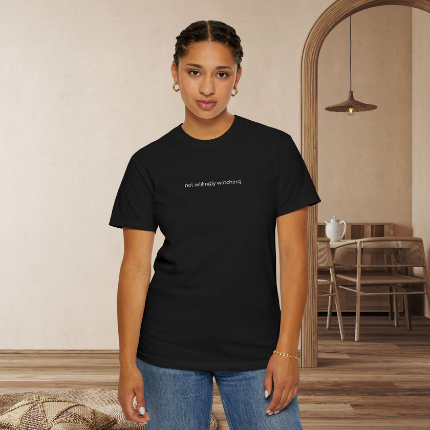 Gameday Supporting Grand/Parents 'not willingly watching' High Quality Relax Fit Embroidered T Shirt