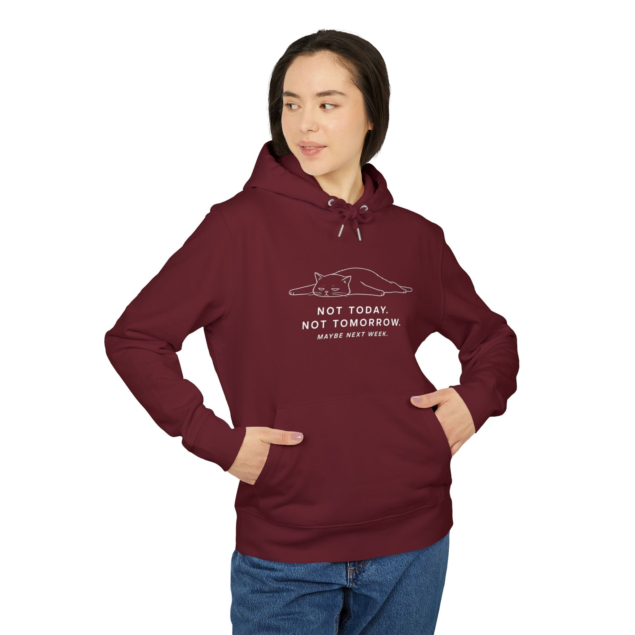 not today cat hoodie