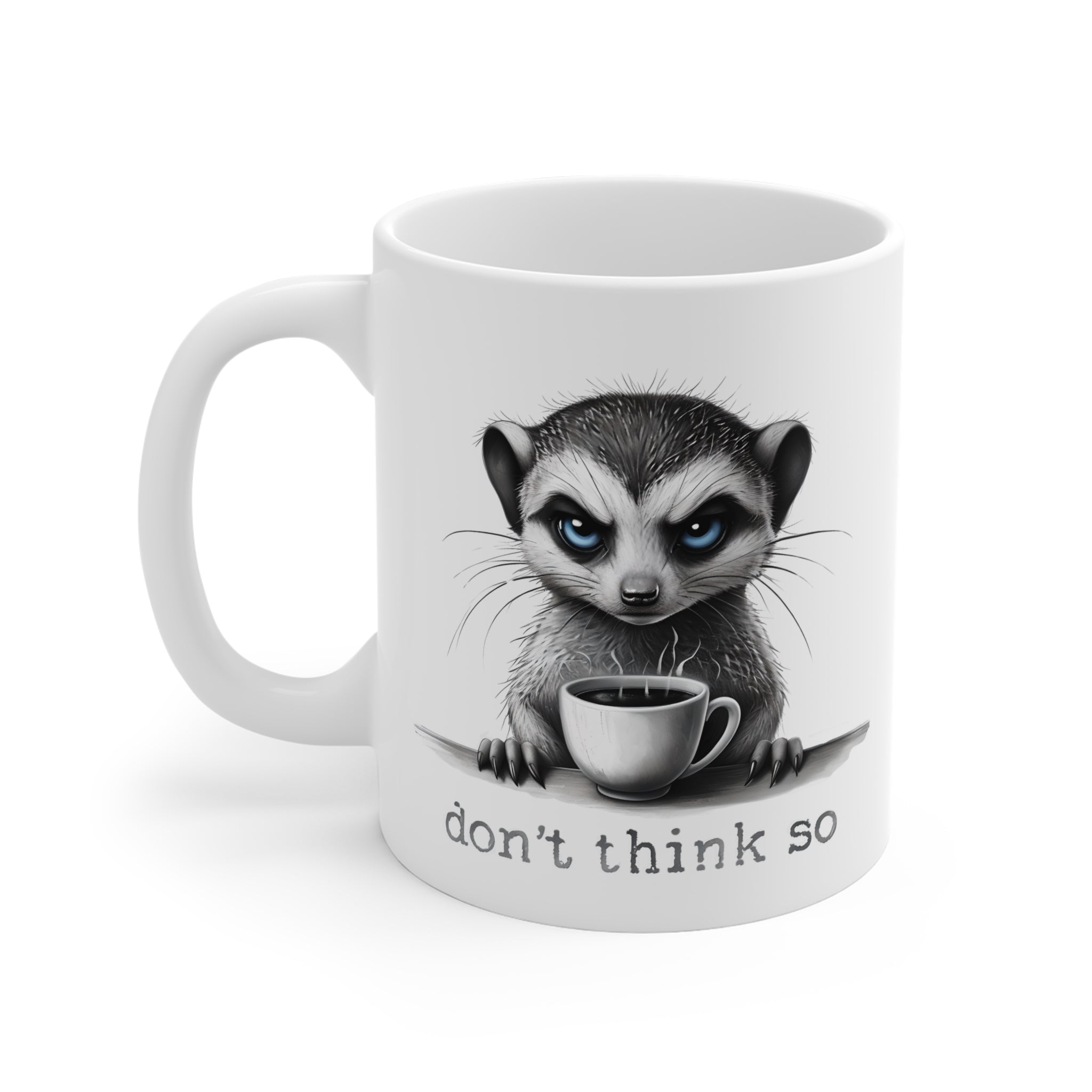 Merecat Ceramic Mug - Funny Animal Coffee Cup for Zen Time, Tea Lover Gift, Cute Animal Drinkware, Happy Gift for Animal Lovers, Unique