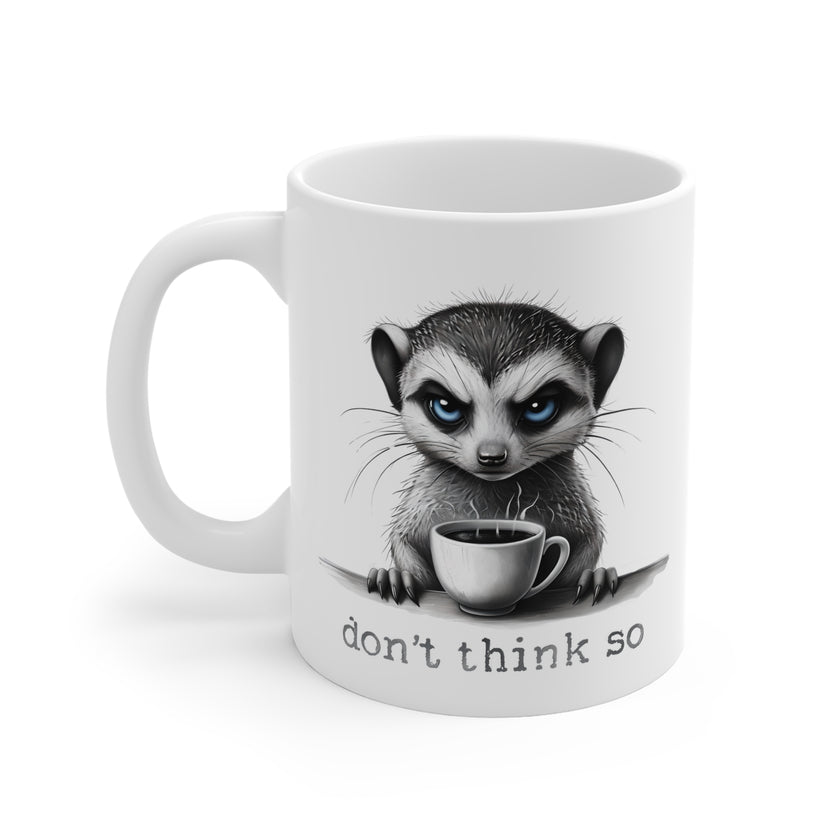 Merecat Ceramic Mug - Funny Animal Coffee Cup for Zen Time, Tea Lover Gift, Cute Animal Drinkware, Happy Gift for Animal Lovers, Unique