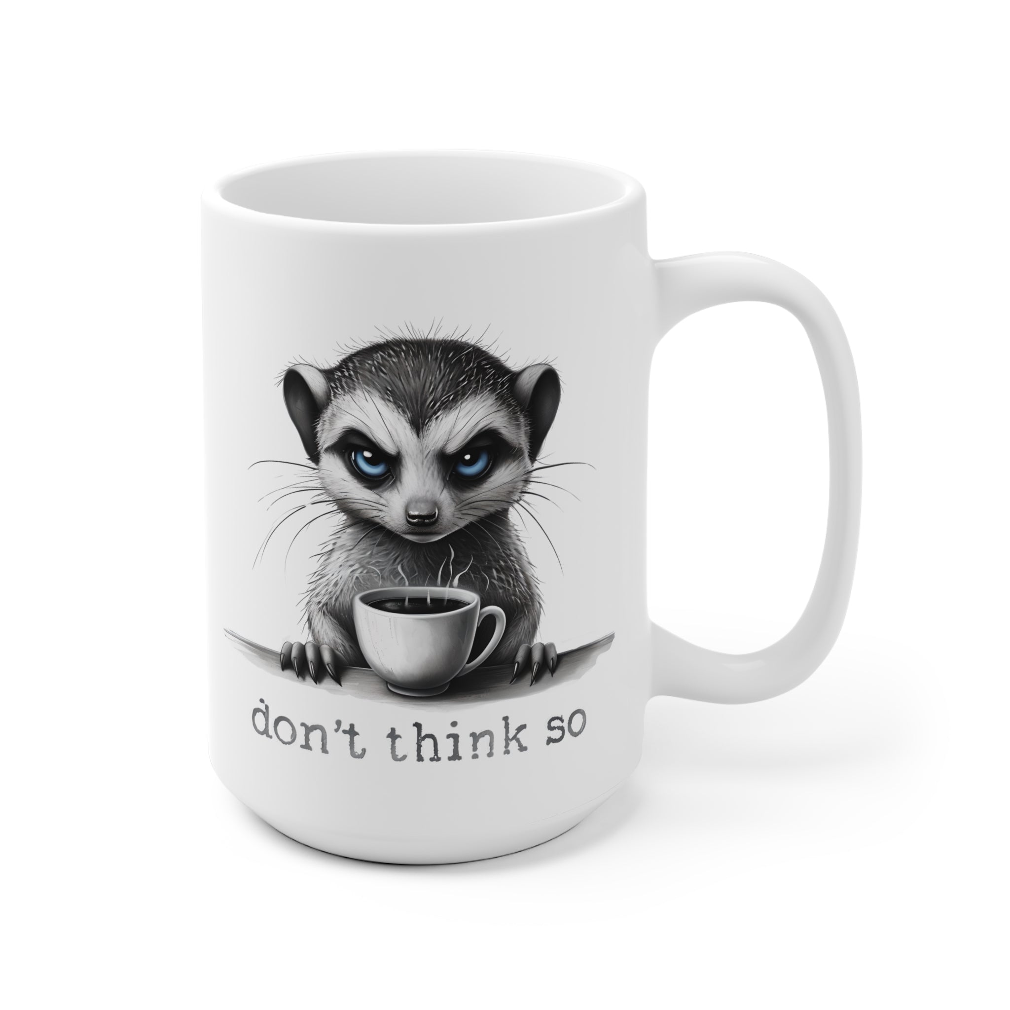 Merecat Ceramic Mug - Funny Animal Coffee Cup for Zen Time, Tea Lover Gift, Cute Animal Drinkware, Happy Gift for Animal Lovers, Unique