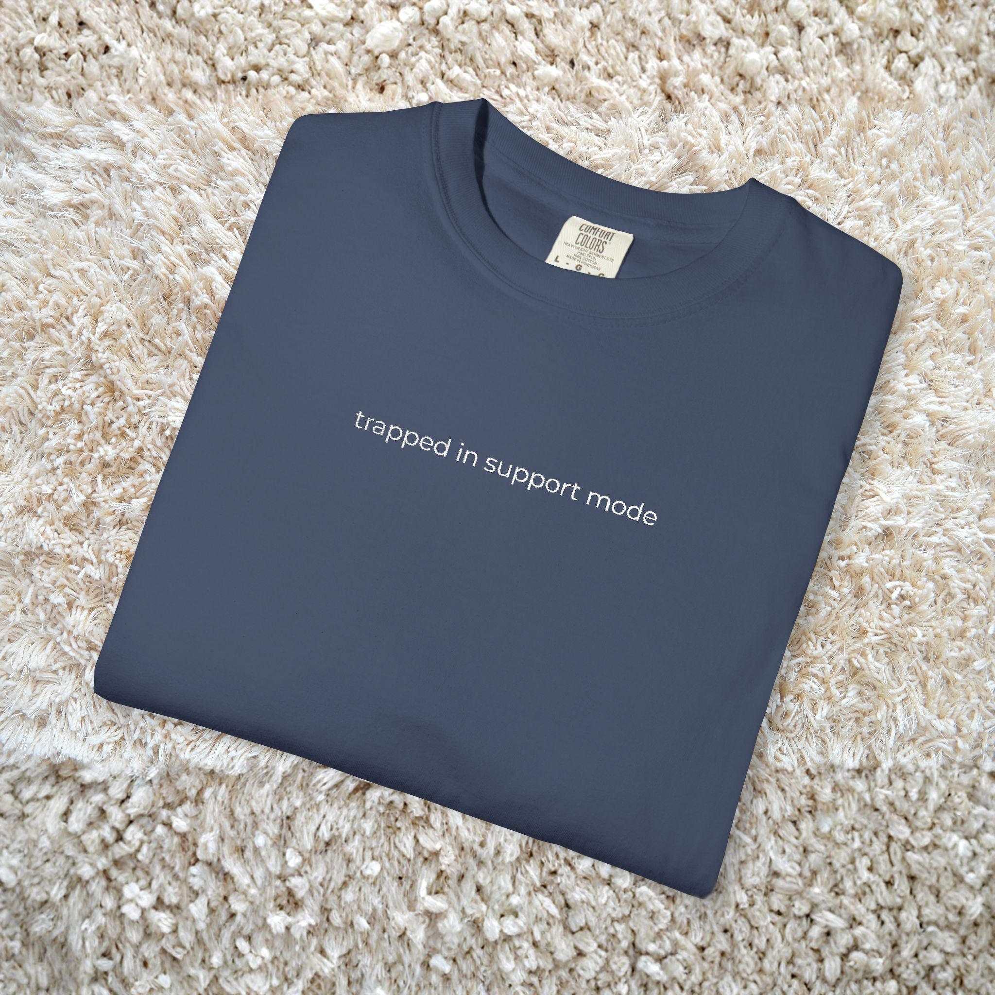 Gameday Supporting Grand/Parents 'trapped in support mode' High Quality Relax Fit Embroidered T Shirt