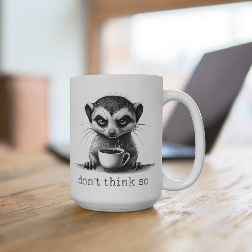 Merecat Ceramic Mug - Funny Animal Coffee Cup for Zen Time, Tea Lover Gift, Cute Animal Drinkware, Happy Gift for Animal Lovers, Unique