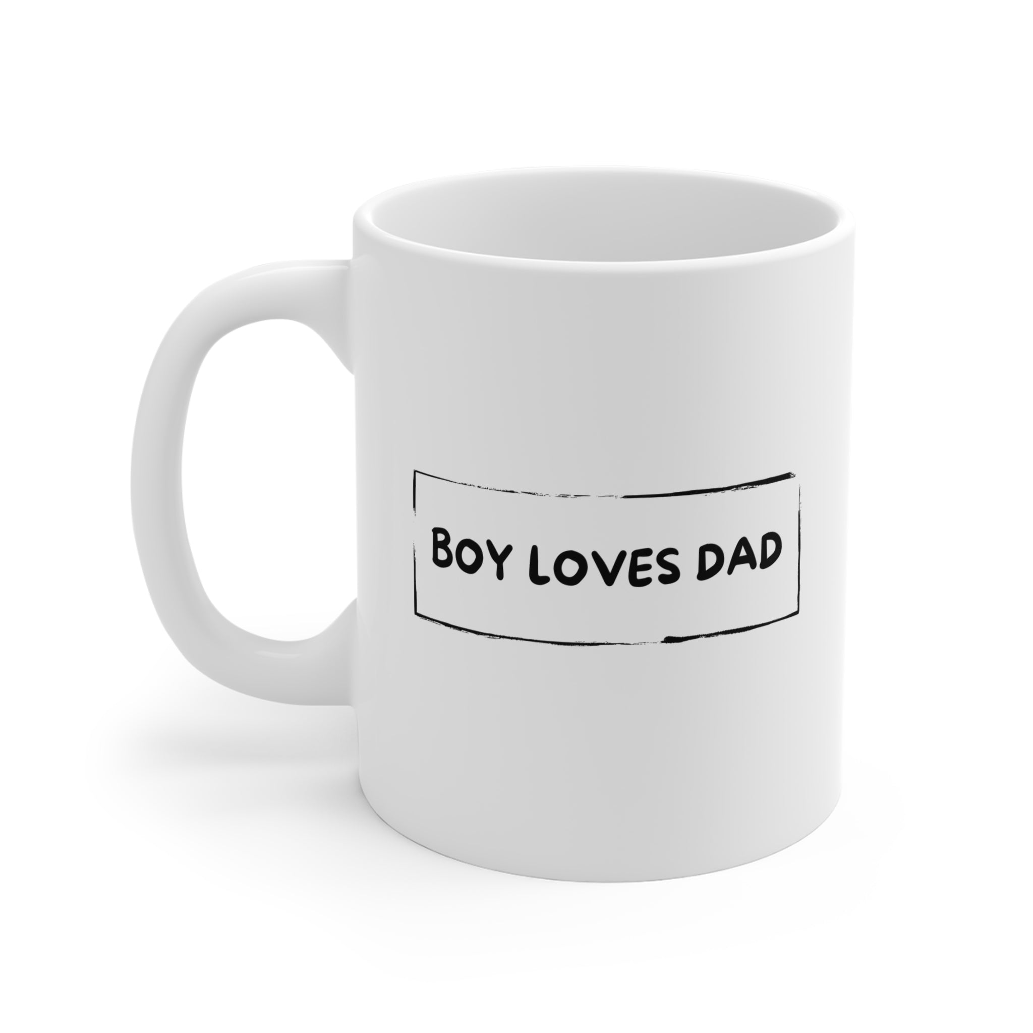 Boy loves Dad Ceramic Mug, Gift for Father, Birthday Mug, Coffee Lover's Cup, Family Keepsake