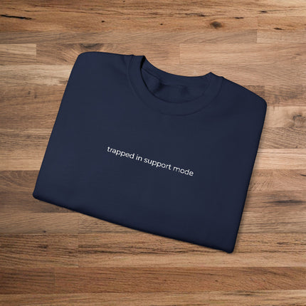 Gameday Grand/Parents 'trapped in support mode' Quote, Embroidered Crewneck Sweatshirt