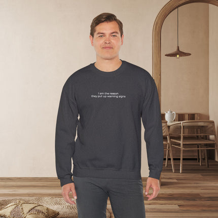 Ski Fanatic Sweatshirt 'the reason they put up warning signs', ski family gift for friends and family or just for you