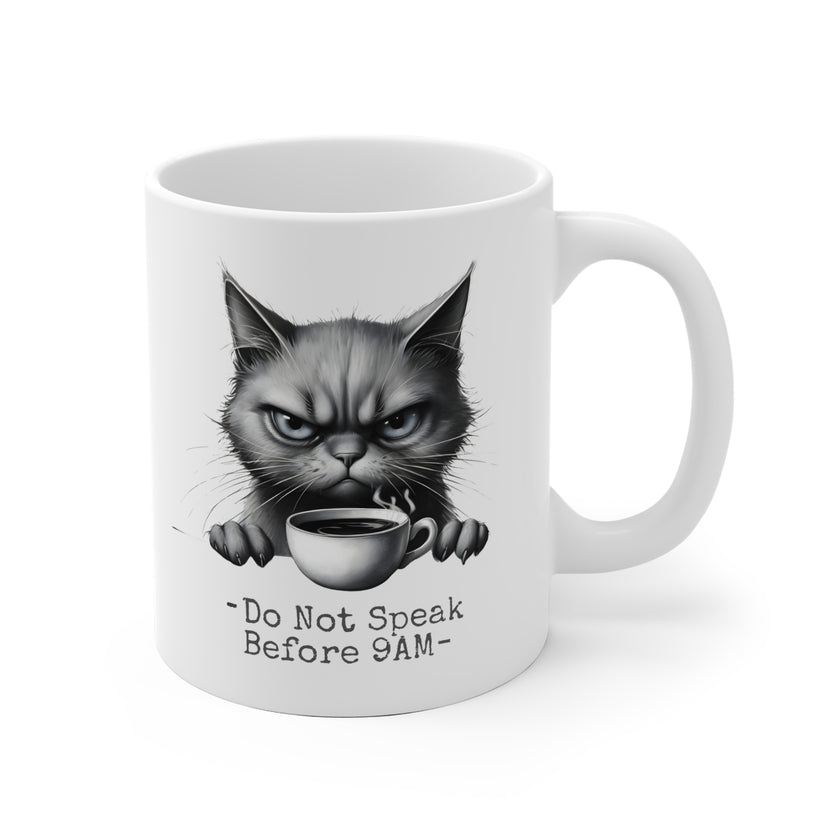 Grumpy Cat Ceramic Mug - Funny Animal Coffee Cup for Zen Time, Tea Lover Gift, Cute Animal Drinkware, Happy Gift for Animal Lovers, Unique