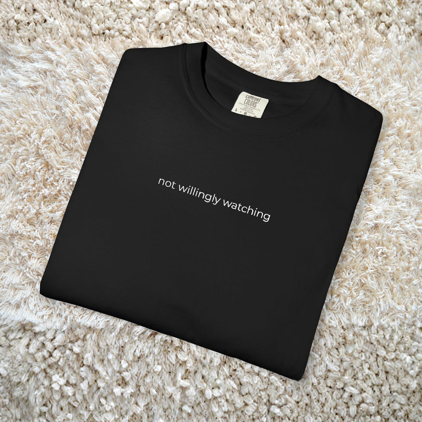 Gameday Supporting Grand/Parents 'not willingly watching' High Quality Relax Fit Embroidered T Shirt