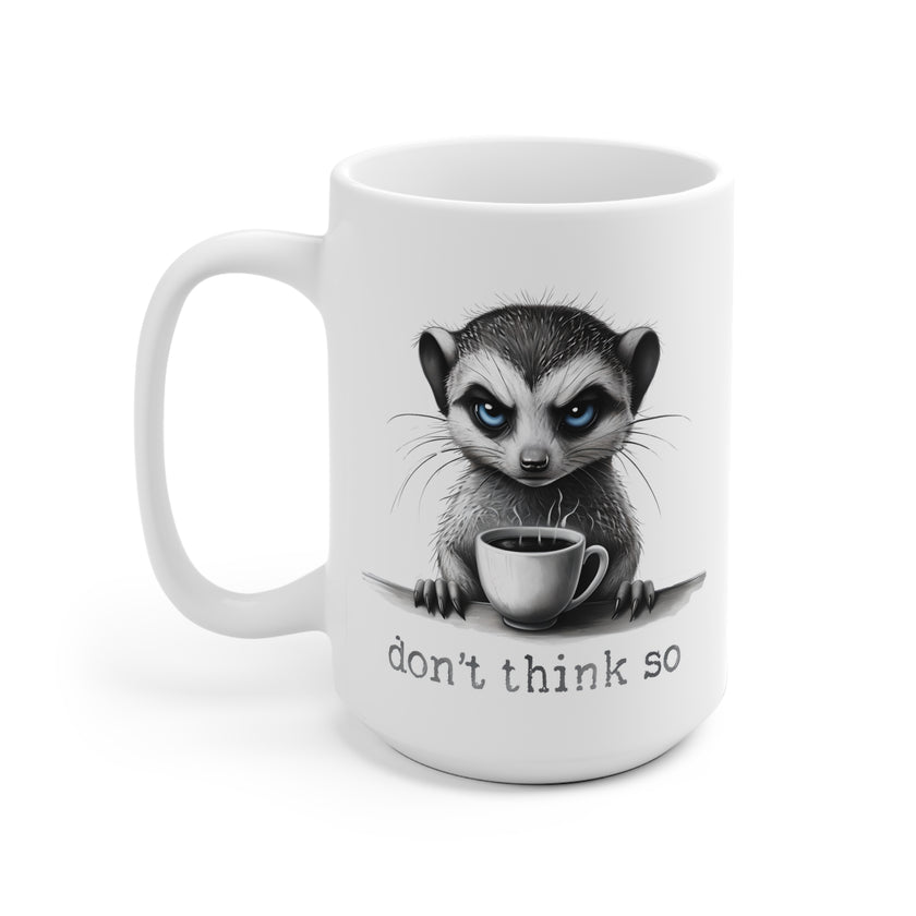 Merecat Ceramic Mug - Funny Animal Coffee Cup for Zen Time, Tea Lover Gift, Cute Animal Drinkware, Happy Gift for Animal Lovers, Unique