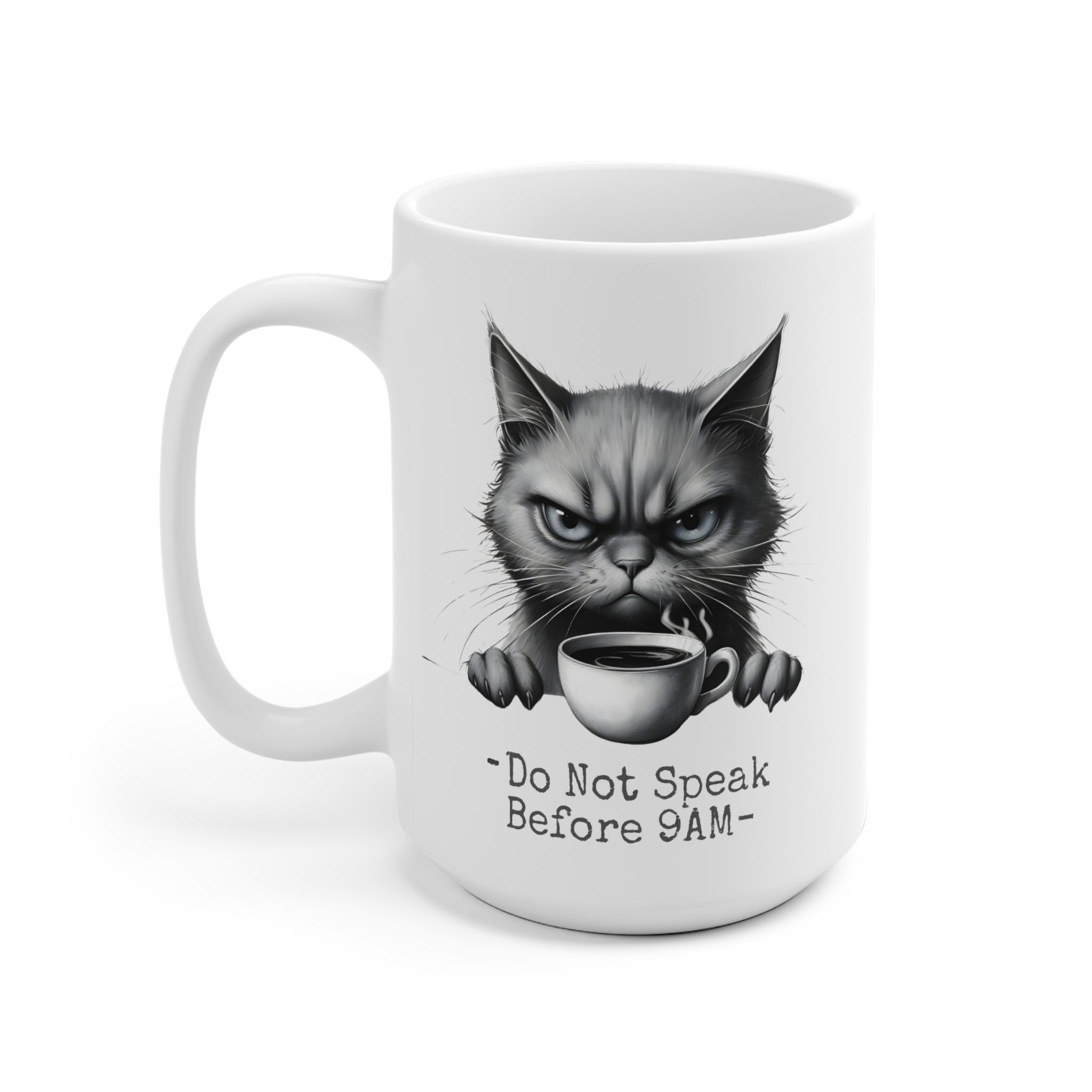Grumpy Cat Ceramic Mug - Funny Animal Coffee Cup for Zen Time, Tea Lover Gift, Cute Animal Drinkware, Happy Gift for Animal Lovers, Unique