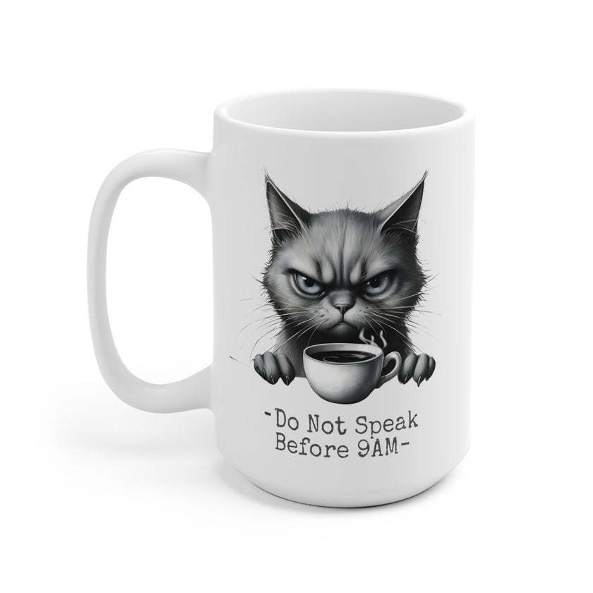 Grumpy Cat Ceramic Mug - Funny Animal Coffee Cup for Zen Time, Tea Lover Gift, Cute Animal Drinkware, Happy Gift for Animal Lovers, Unique