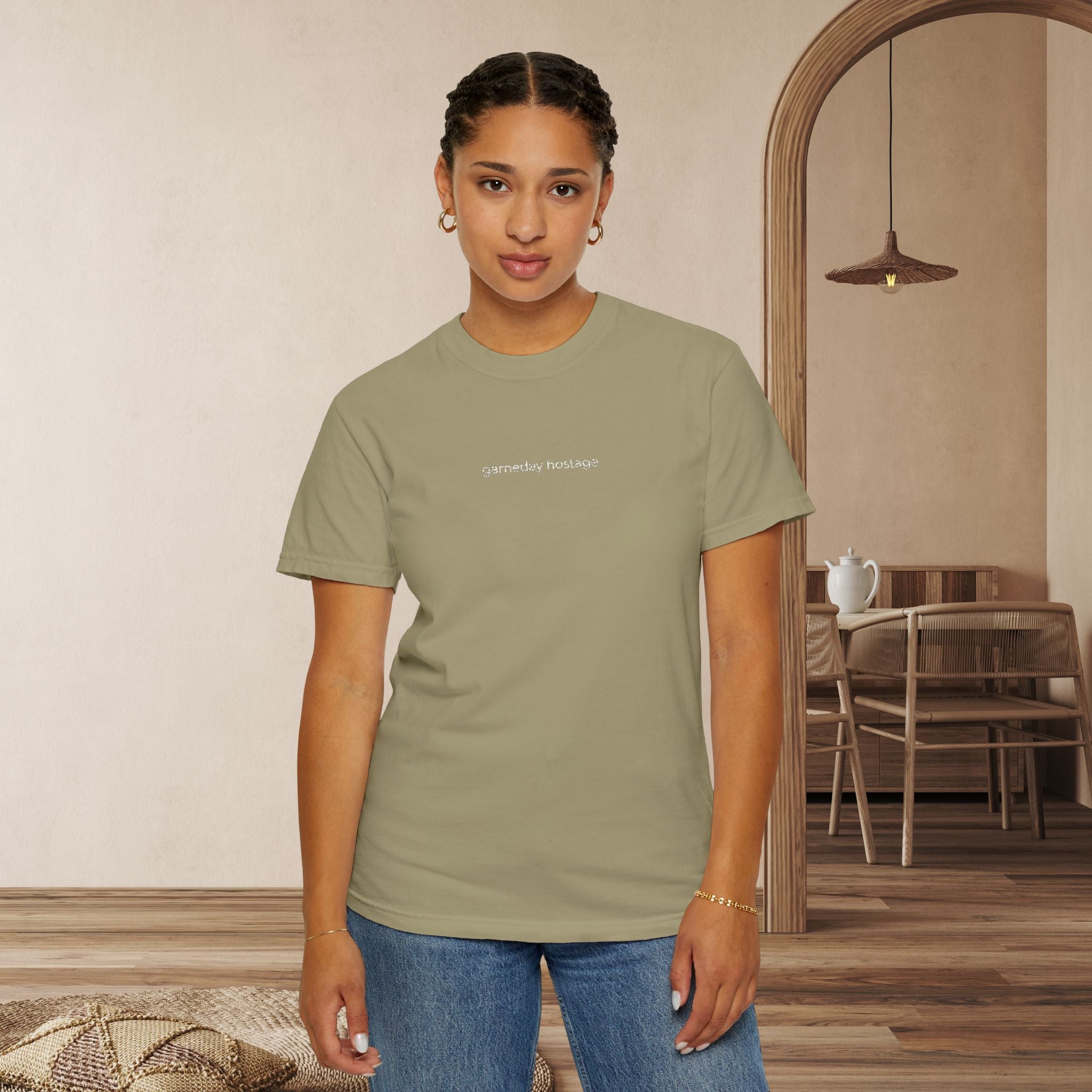 Gameday Supporting Grand/Parents 'gameday hostage' High Quality Relax Fit Embroidered T Shirt