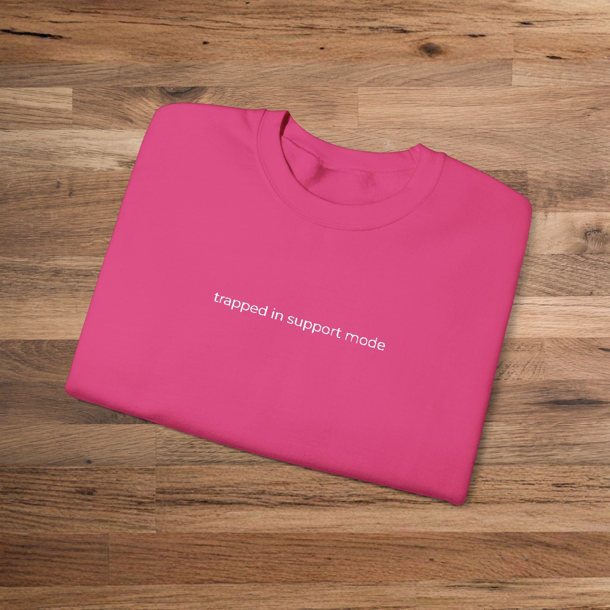 Gameday Grand/Parents 'trapped in support mode' Quote, Embroidered Crewneck Sweatshirt