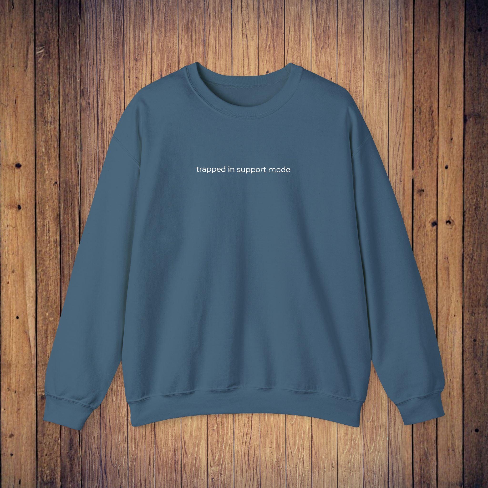Gameday Grand/Parents 'trapped in support mode' Quote, Embroidered Crewneck Sweatshirt