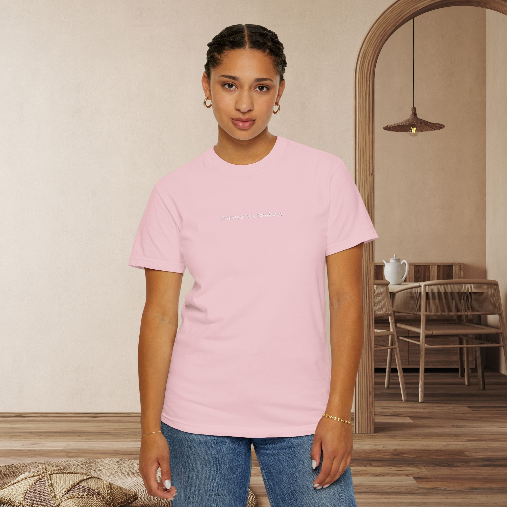 Care Givers Embroidery T Shirt 'emotionally flatlined'  Funny Quotes Appreciation Gift