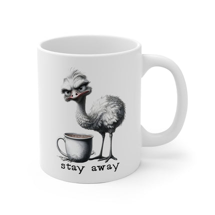 Ostrich Ceramic Mug - Funny Animal Coffee Cup for Zen Time, Tea Lover Gift, Cute Animal Drinkware, Happy Gift for Animal Lovers, Unique