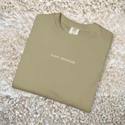 Family-First Funny T Shirt, 'loved -obviously-', Embroidery T Shirt for Partner, Kids & Bonus Family or Best Friends