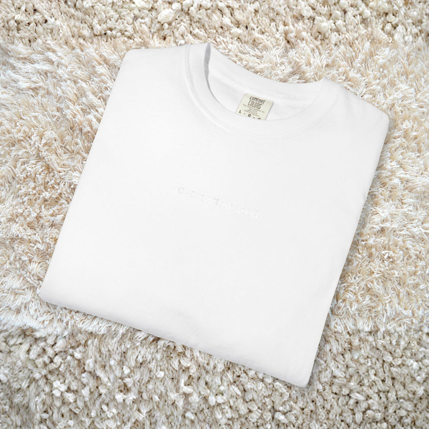 Funny Embroidered T Shirt with 'overcaffeinated' Quote - Gift for Hardworking Friends and Family