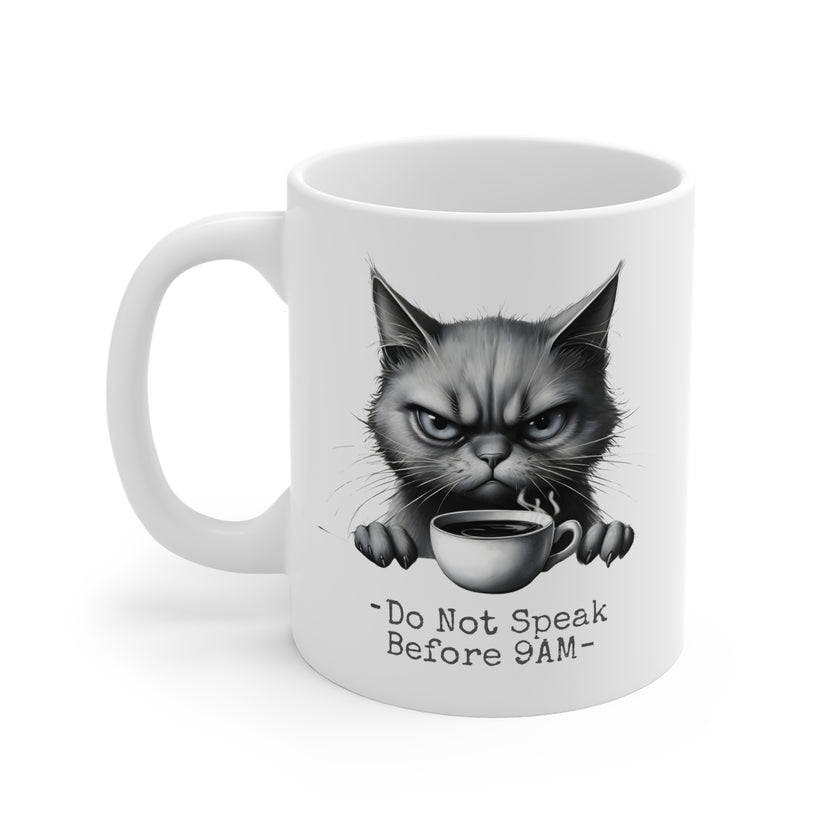 Grumpy Cat Ceramic Mug - Funny Animal Coffee Cup for Zen Time, Tea Lover Gift, Cute Animal Drinkware, Happy Gift for Animal Lovers, Unique