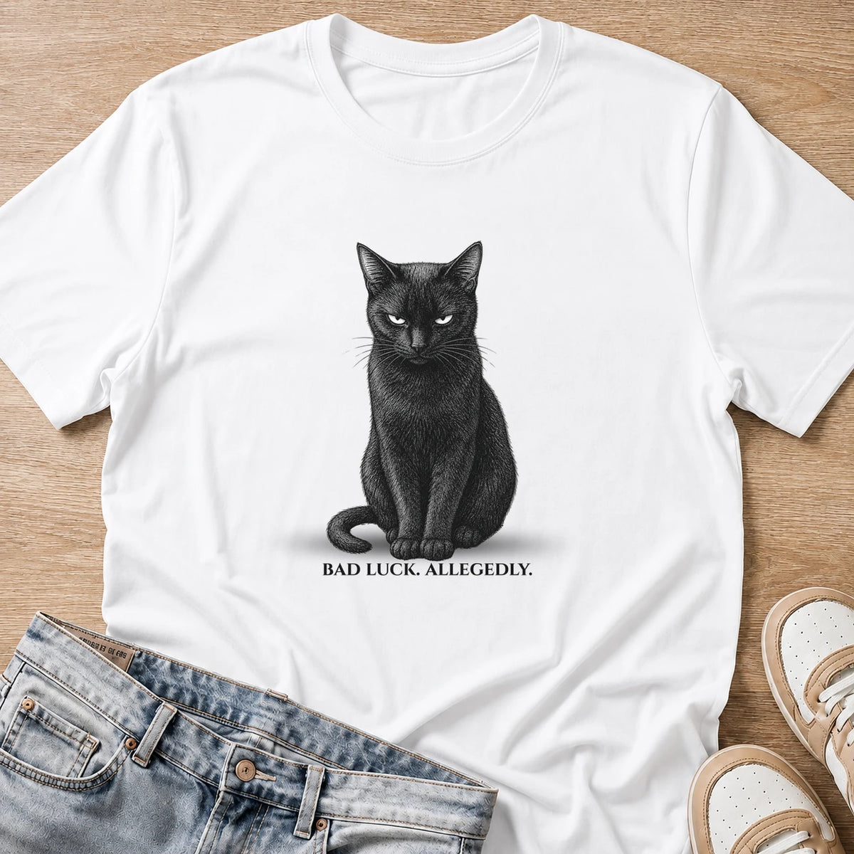 bad luck, allegedly T-shirt in white by Moody Crew