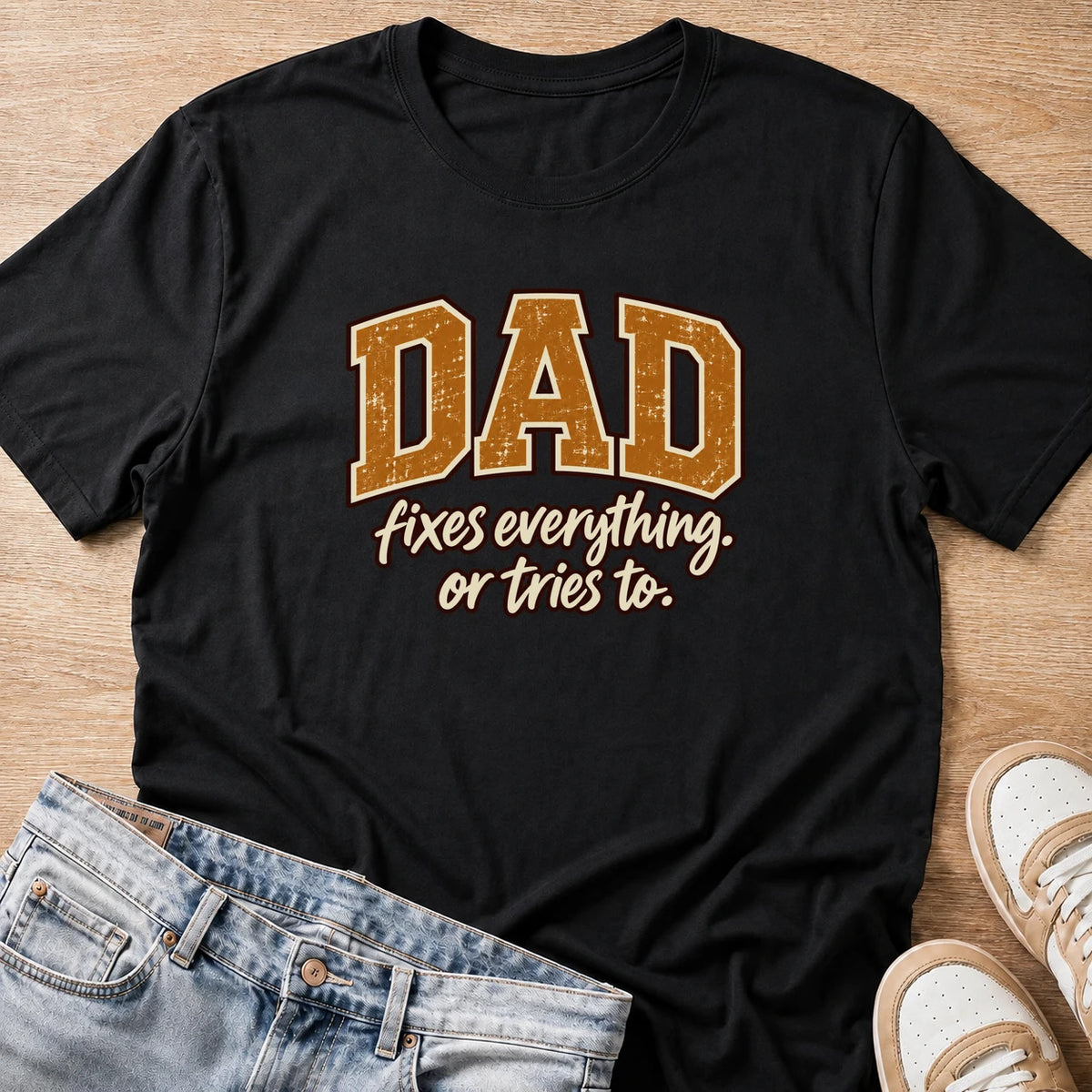 DAD fixes everything, or tries to, T-shirt in black by Moody Crew