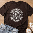 running on espresso Christmas raccoon T-shirt in dark chocolate by Moody Crew