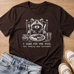 I came for the food, the family was included raccoon T-shirt in dark chocolate by Moody Crew