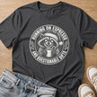 running on espresso Christmas raccoon T-shirt in dark heather by Moody Crew