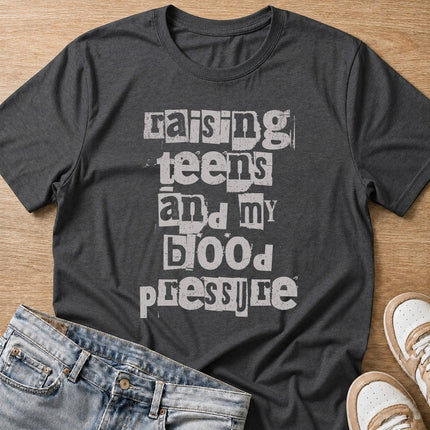 raising teens T-shirt in dark heather by Moody Crew