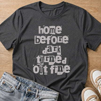 home before dark T-shirt in dark heather by Moody Crew