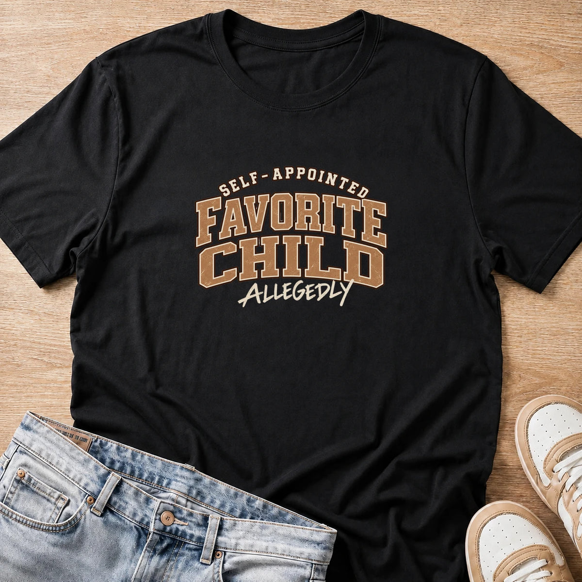 self-appointed favorite child, allegedly T-shirt in black by Moody Crew