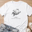 minimal haunting T-shirt in white by Moody Crew