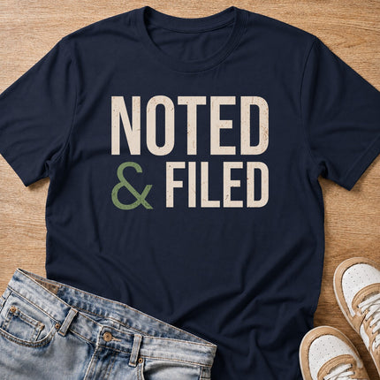 documented T-shirt in navy by Moody Crew