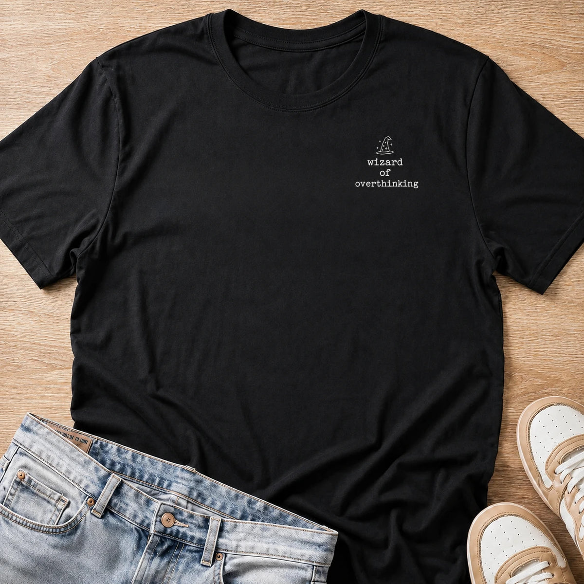 wizard of overthinking T-shirt in black by Moody Crew