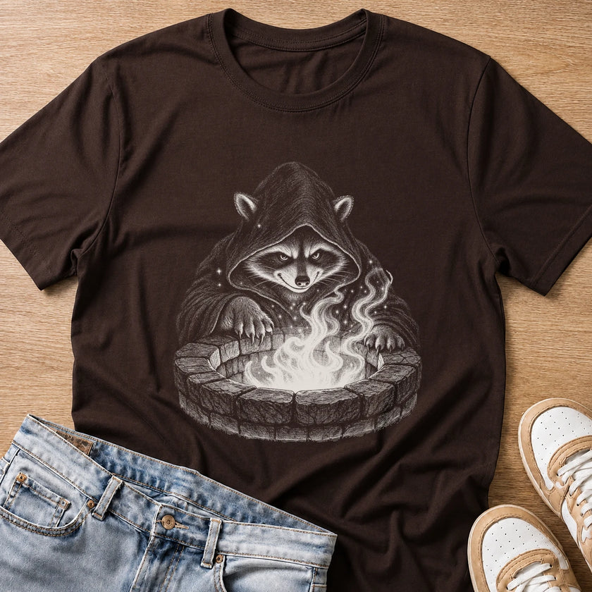 wishing well T-shirt in dark chocolate by Moody Crew